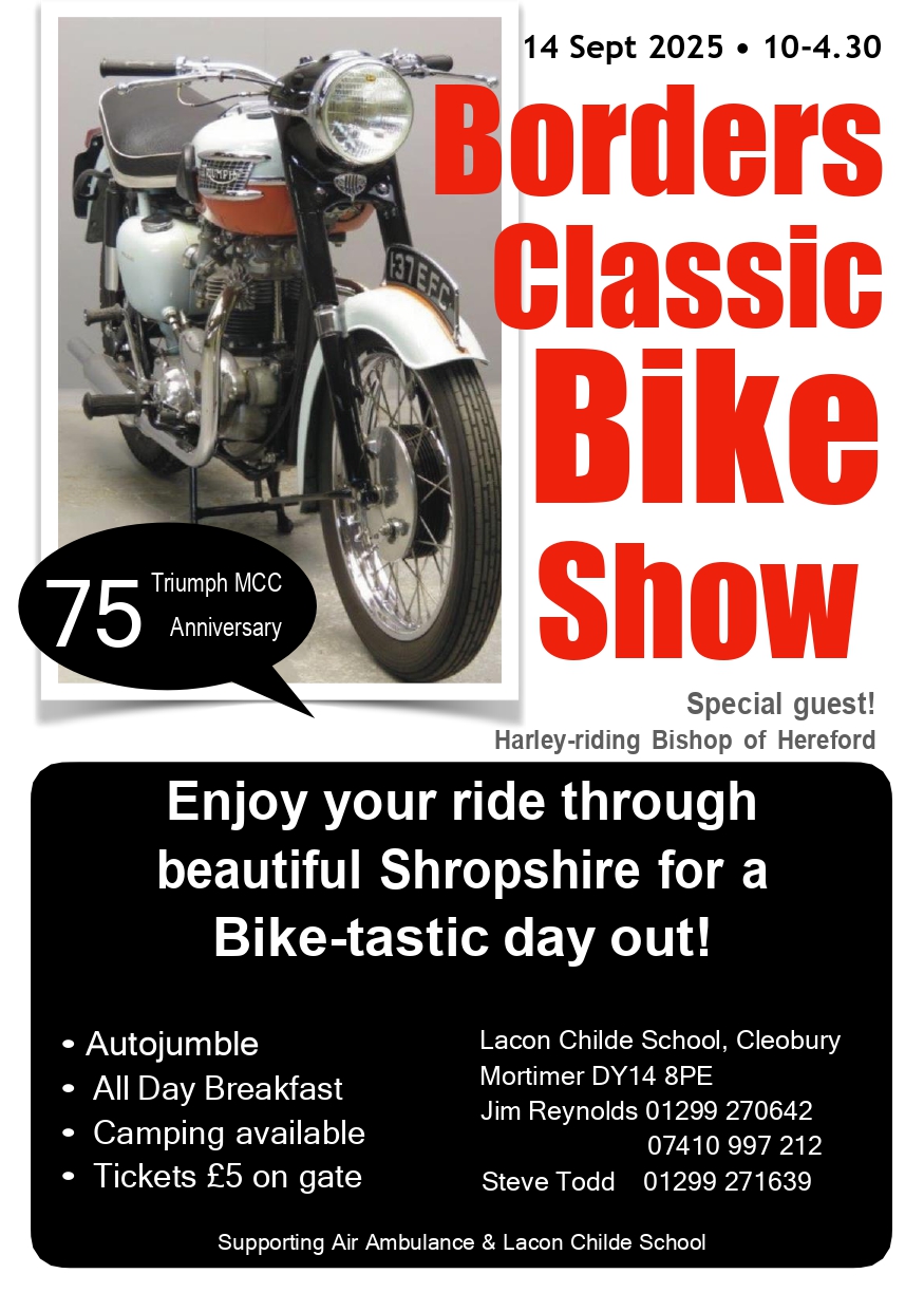 Thank you for all of your support. We raised £3000 for the school and air ambulance at this years bike show! Next years bike show is on 14/09/2025, see attached poster